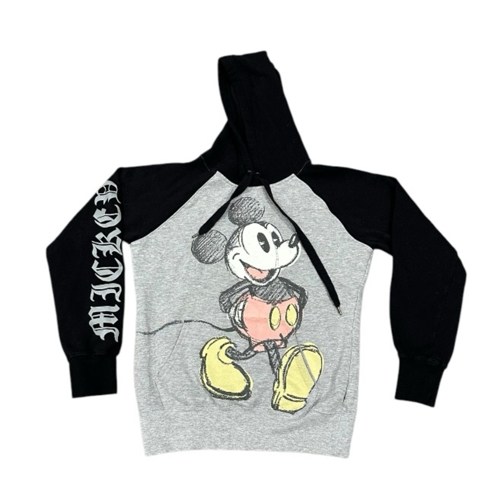 Disney Sz M Gray and Black Mickey Mouse Sweatshirt Hoodie